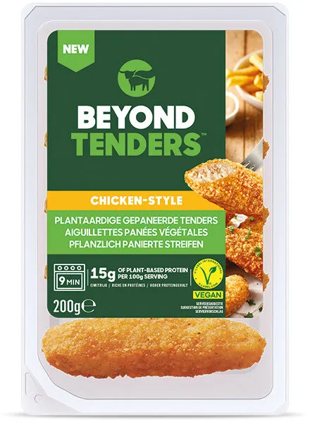 CHICKEN-STYLE PLANTAARDIGE GEPANEERDE TENDERS AIGUILLETTES PANÉES VÉGÉTALES PFLANZLICH PANIERTE STREIFEN