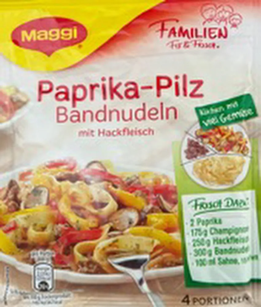 Paprika-Pilz Bandnudeln mit Hackfleisch