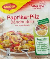 Paprika-Pilz Bandnudeln mit Hackfleisch