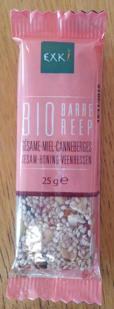 Barre sésame miel canneberges