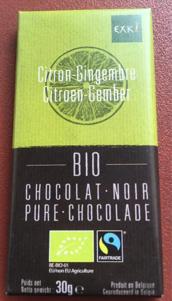 Chocolat noir Citron-Gingembre, 30 g