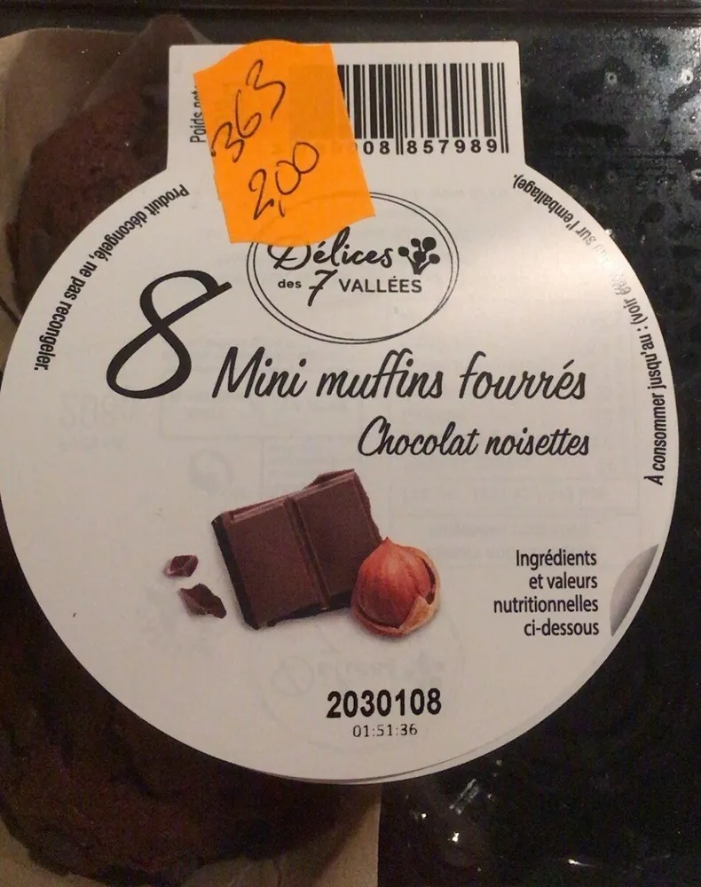 Mini muffins chocolat x8