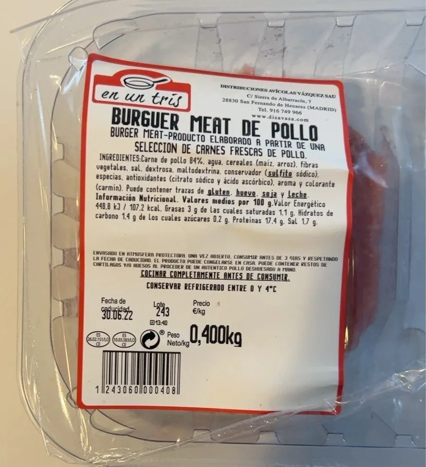 Burger de pollo