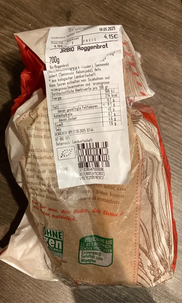 JA! BIO Roggenbrot