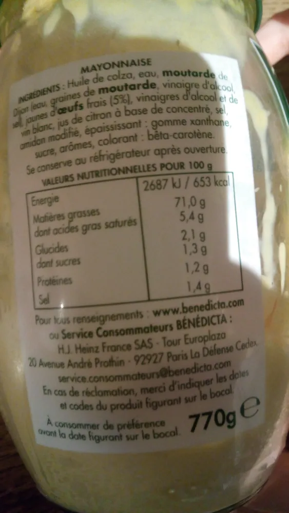 mayonnaise aux oeufs frais