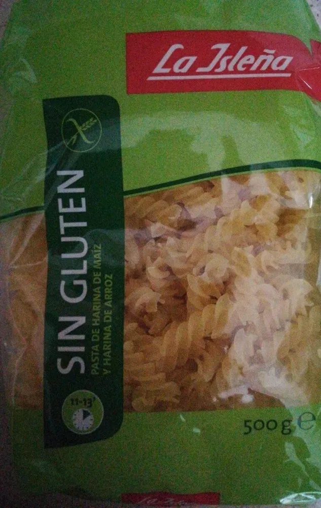 Pasta de harinas de maiz y de arroz ha sin gluten