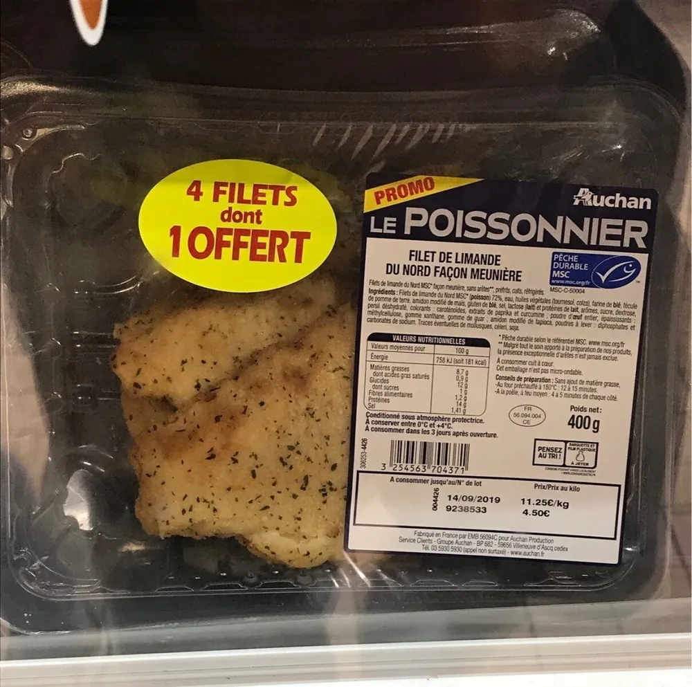 Filet de Limande du Nord Façon Meuniere