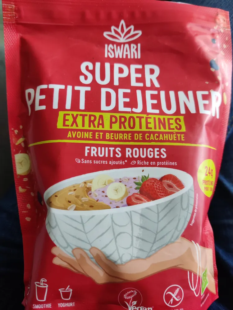 SUPER PETIT DEJEUNER EXTRA PROTEINES AVOINE ET BEURRE DE CACAHUÈTE FRUITS ROUGES