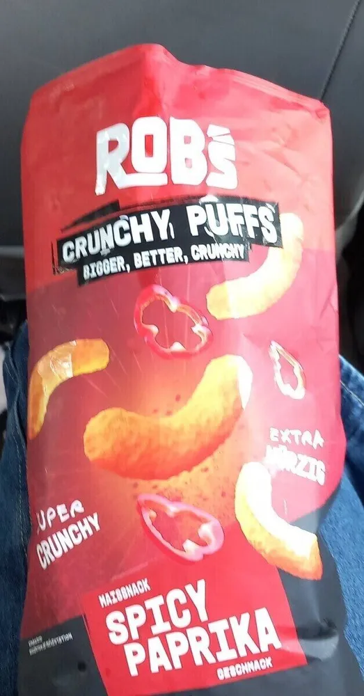 ROB'S CRUNCHY PUFFS SPICY PAPRIKA BIGGER, BETTER,CRUNCHY