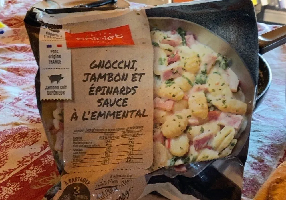 Gnocchi jambon epinards