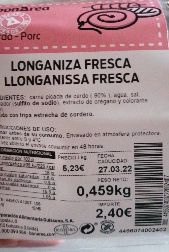 Longaniza fresca