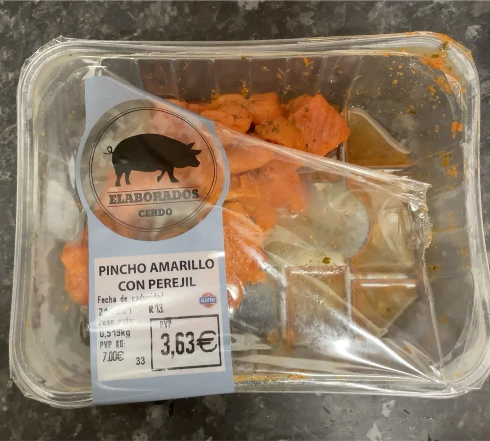 Pincho amarillo con miel