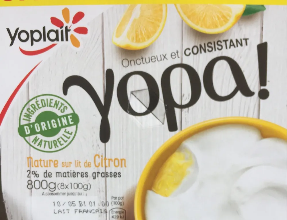Yopa nature sur lit de citron