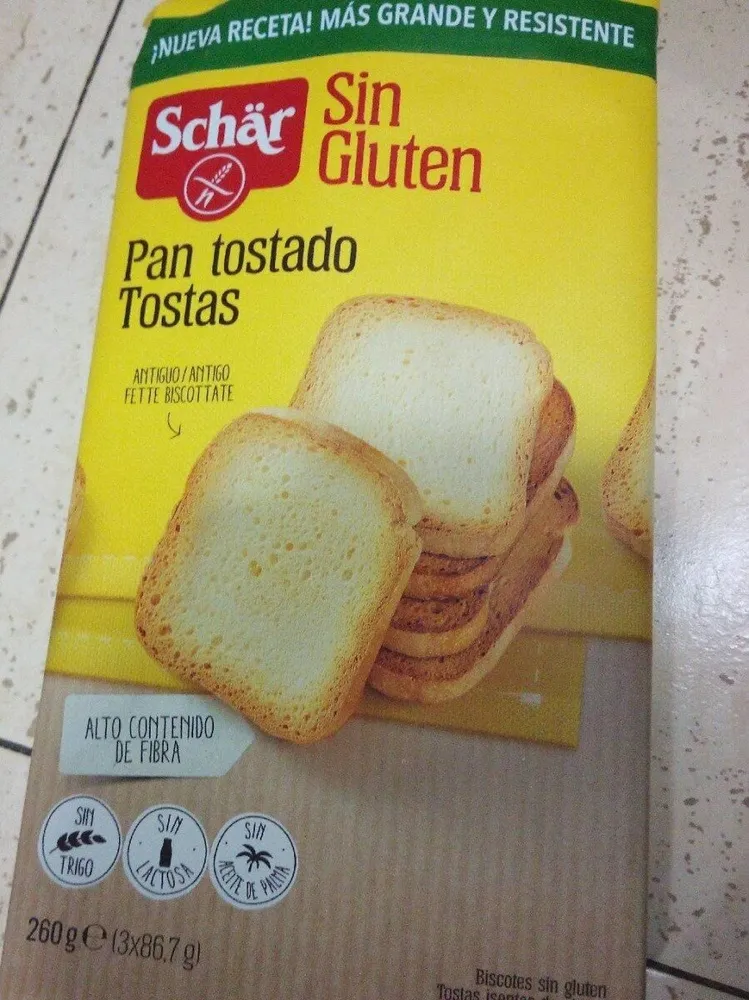 Pan Tostado sin gluten