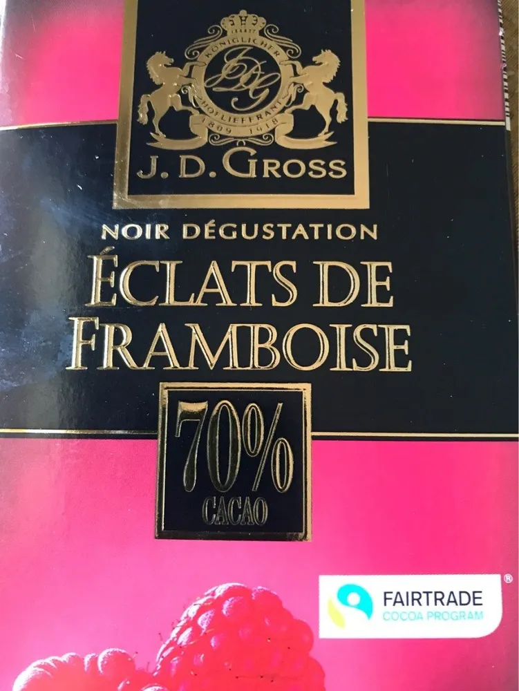 Eclats de framboise 70% cacao