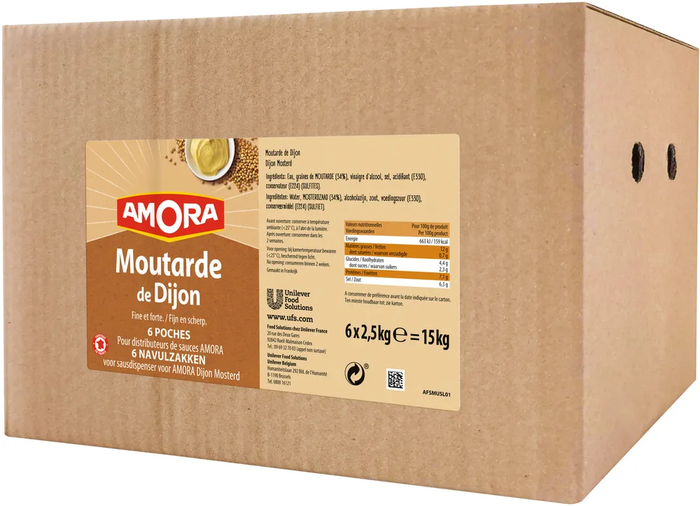 Amora Moutarde de Dijon 6 Poches pour Oscars 2,5kg