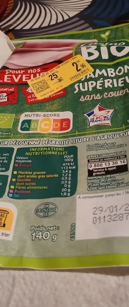 Jambon supérieur bio