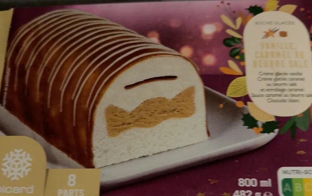 Buche glacée vanille caramel au beurre salé