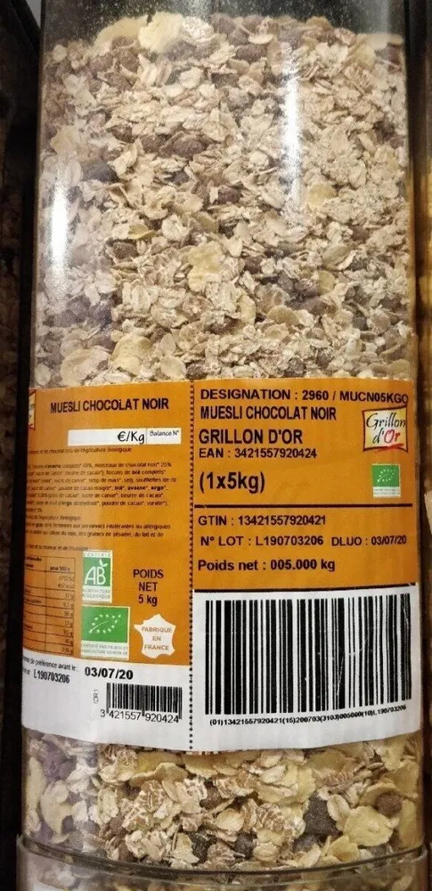 Muesli Chocolat Noir Vrac