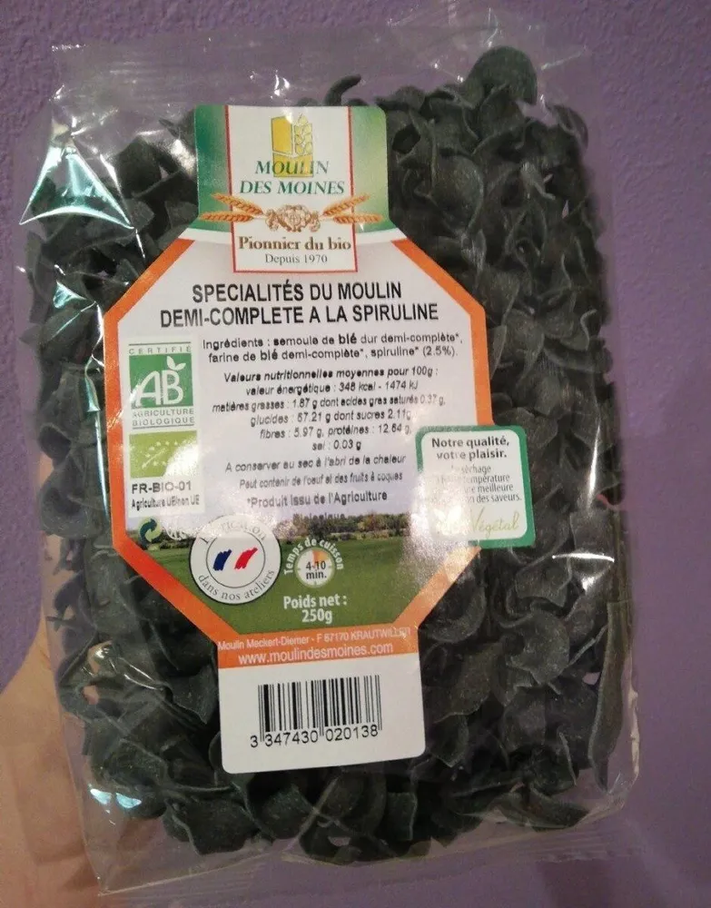 Pâtes à la spiruline