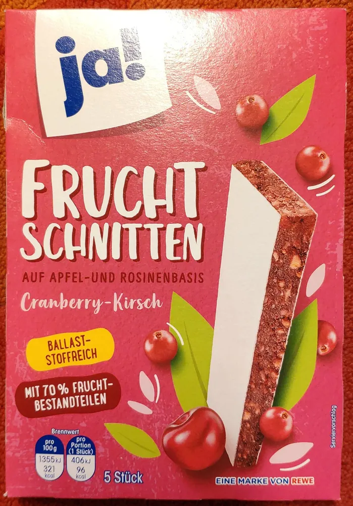 Frucht Schnitten Cranberry Kirsch
