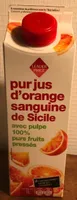 Pur jus d'orange sanguine de Sicile pressée avec pulpe