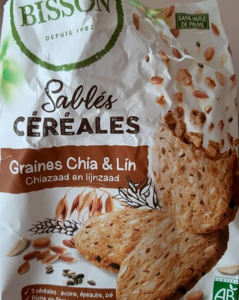 Sablés cereales Graines Chia et Lin