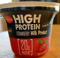 High protein strawberry milk product