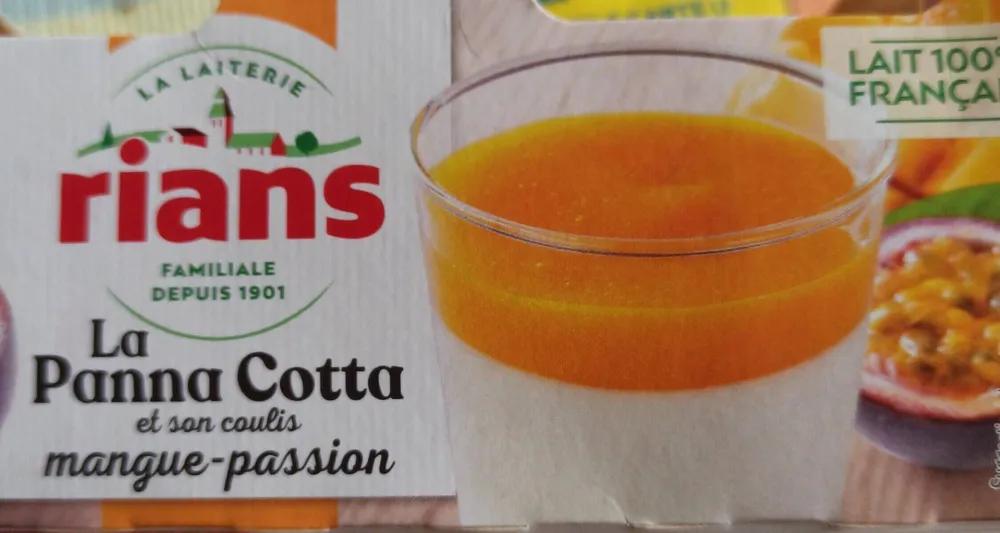 La Panna Cotta et son coulis mangue-passion