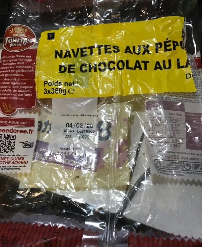 Navettes aux pépites de chocolat au lait