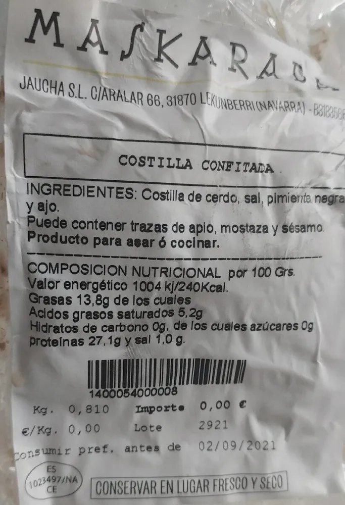 Costilla confitada