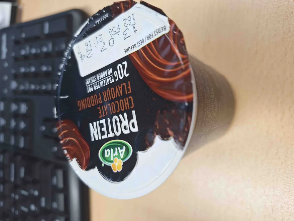 Protein chocolate flavour pudding