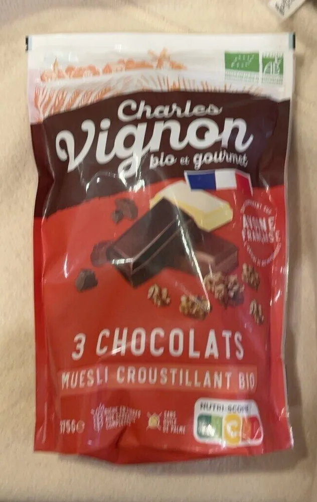 3 chocolats musli croustillant bio