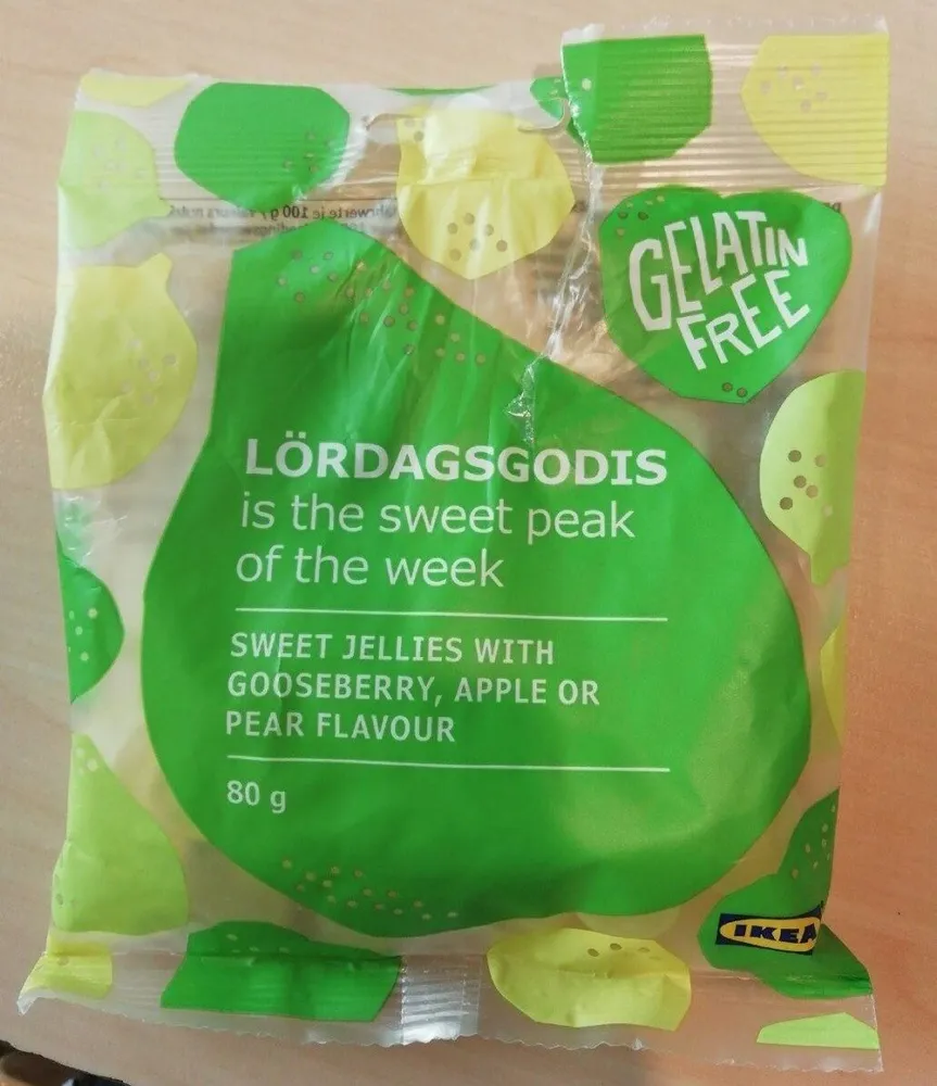 Bonbons gélifiés au goût de groseille, de pomme ou de poire