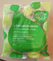 Bonbons gélifiés au goût de groseille, de pomme ou de poire
