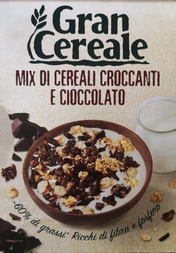 mix di cereali croccanti e cioccolato
