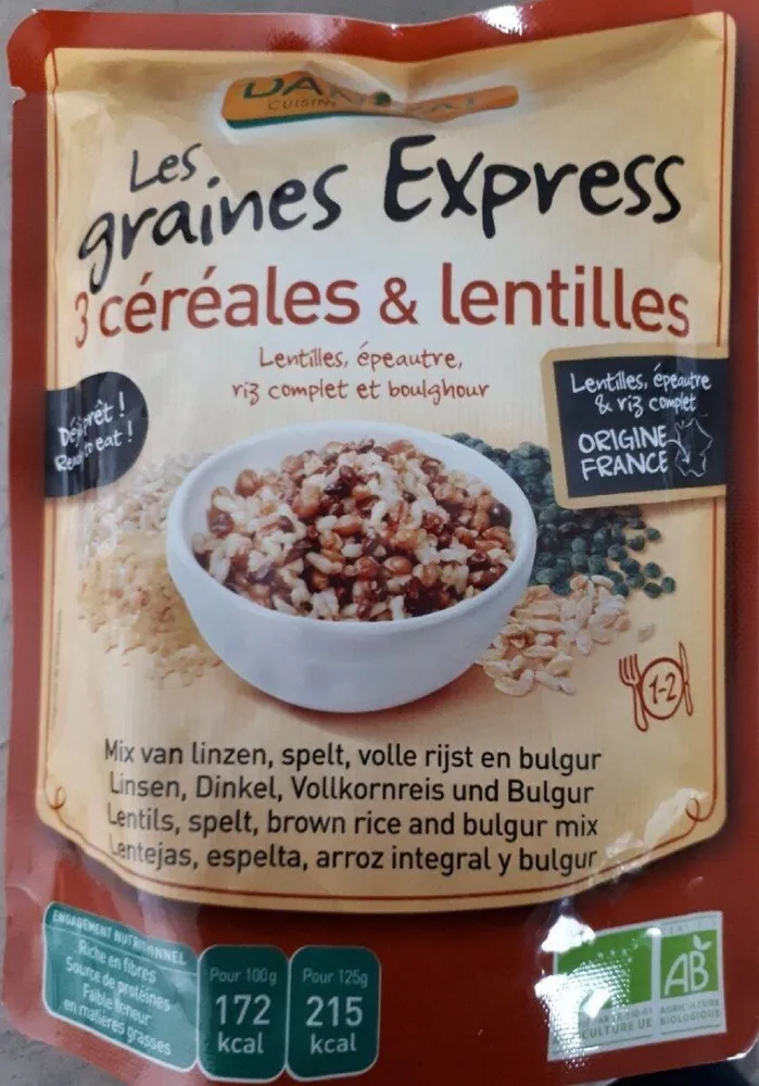 Les graines express, 3 céréales & lentilles