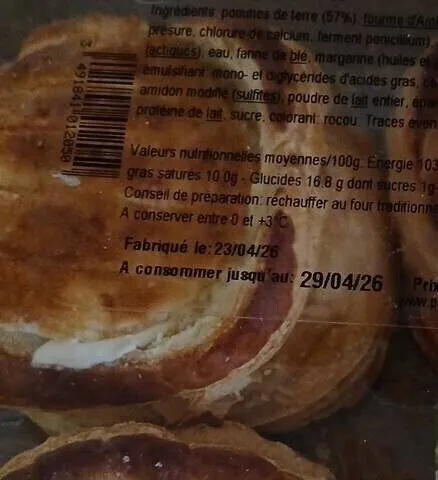 Pate aux pommes de terre fourme d’ambert