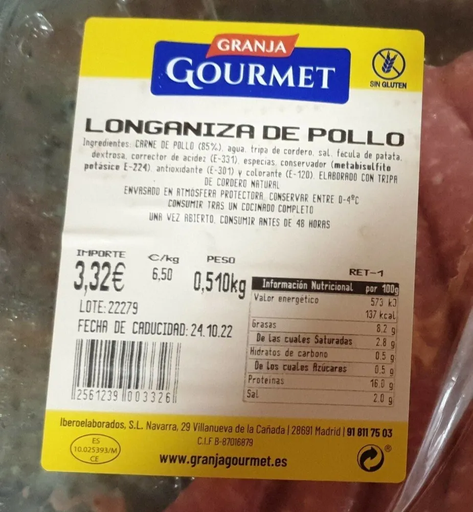 Longaniza de pollo