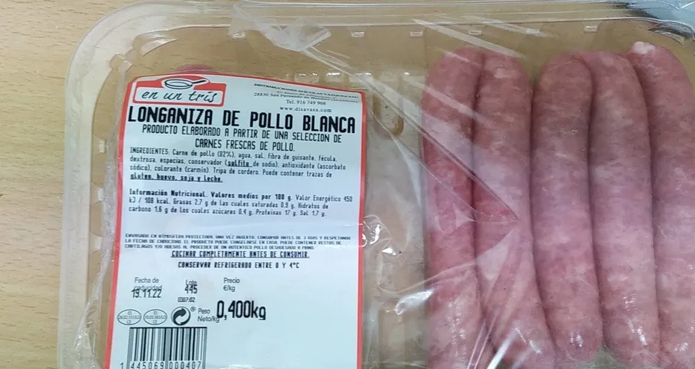 Longaniza de pollo blanca