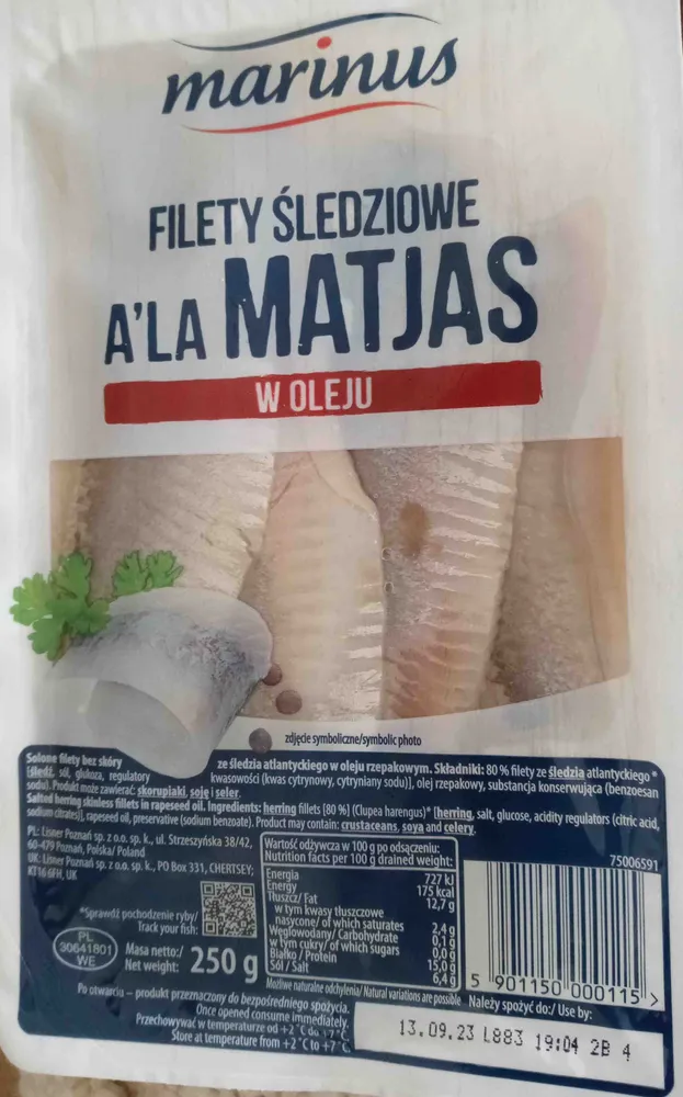 Filety śledziowe a'la matjas