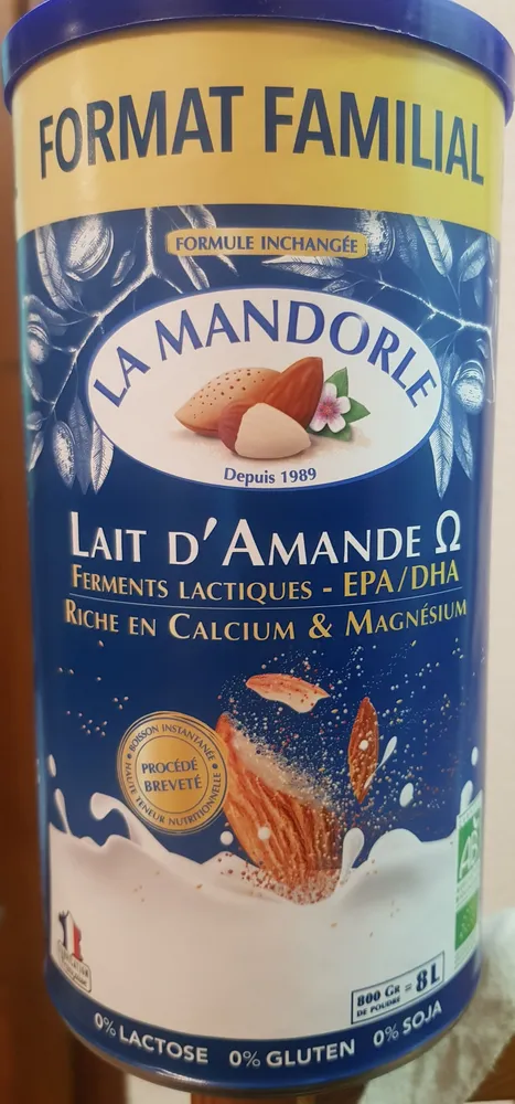 lait d'amande enrichi