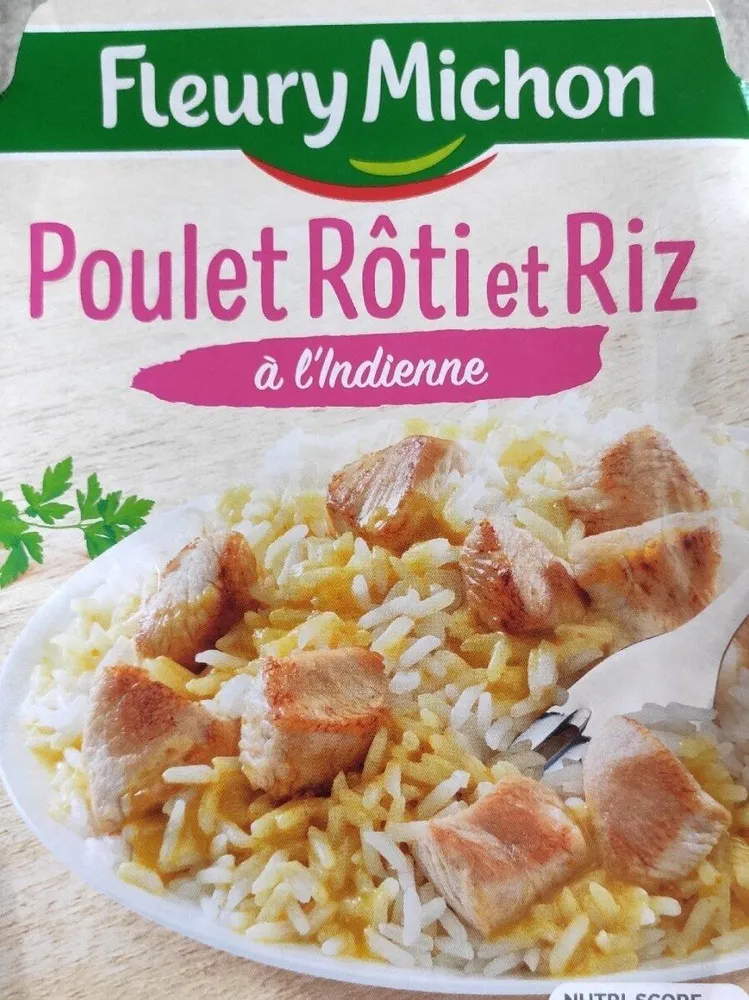 Poulet rôti et riz à l'Indienne