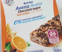 Barritas de avena con chocolate negro y naranja