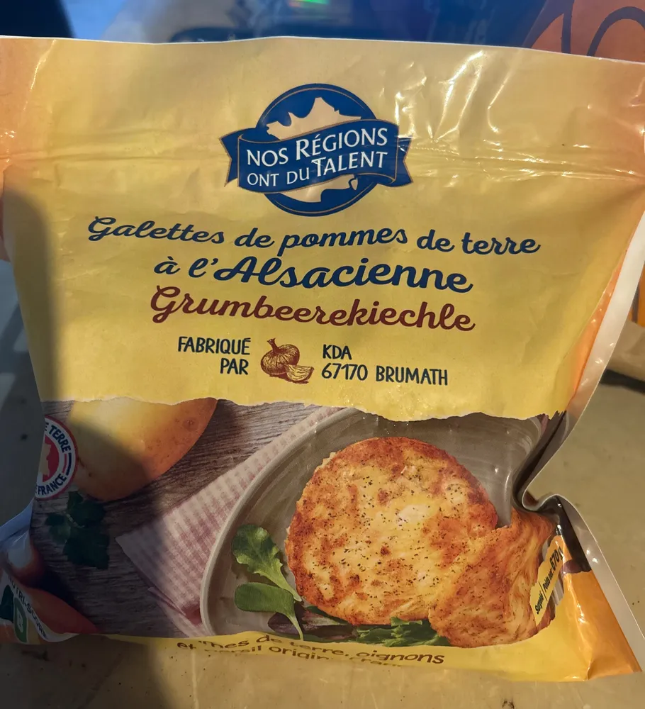 Gallettes de pommes de terre à l'Alsacienne Grumbeerekiechle