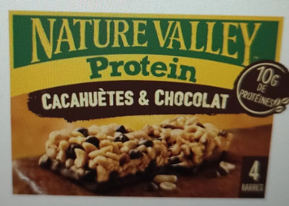 Barre céréales protéines cacahuètes et chocolat