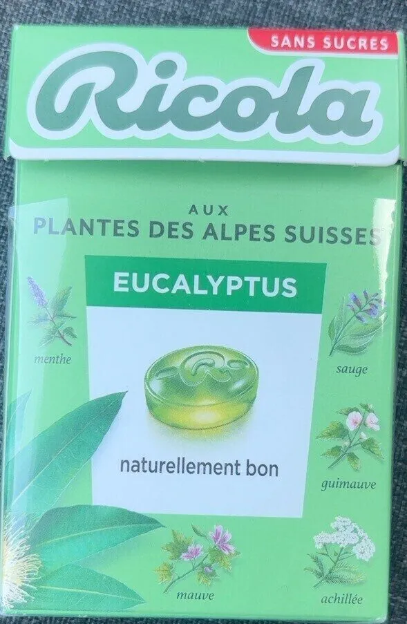 Ricola aux plantes des alpes suisses d’eucalyptus