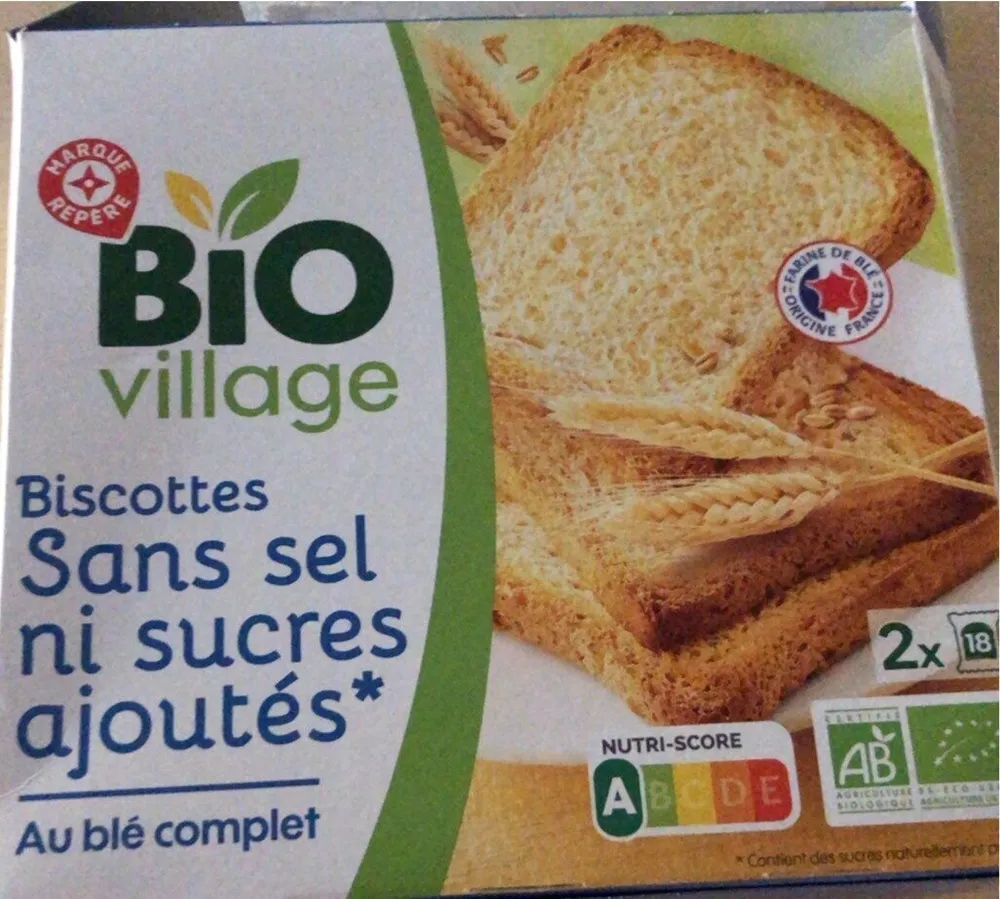 Biscottes sans sel ni sucres ajoutés