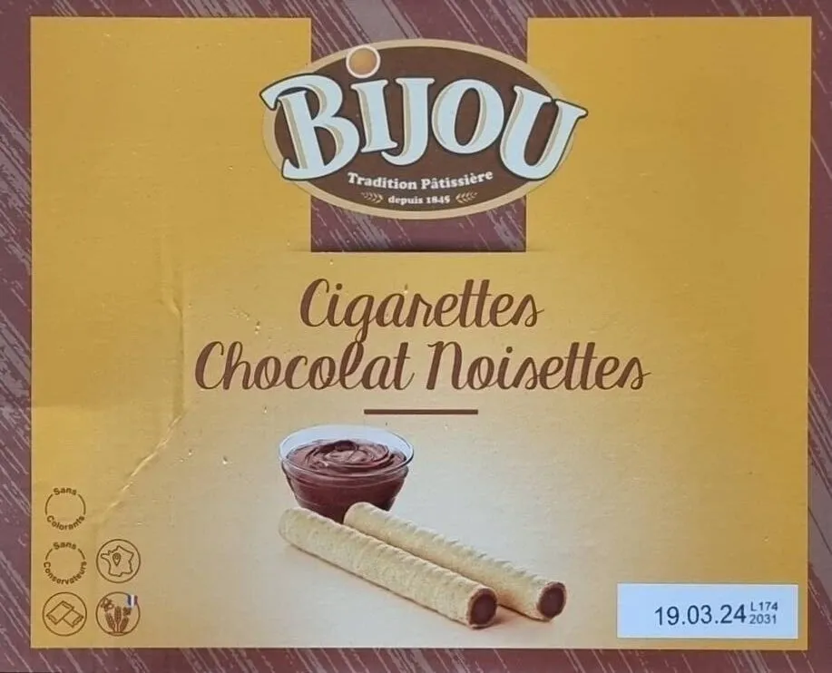 Cigarettes Chocolat Noisettes