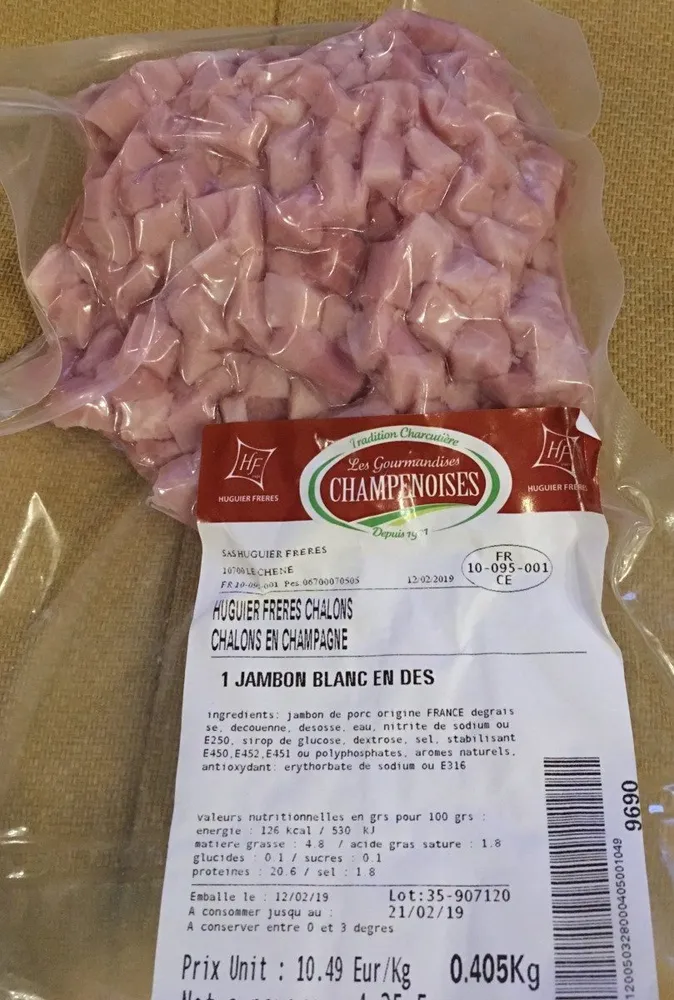 Jambon blanc en des